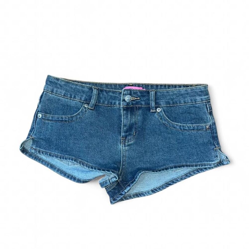 Edikted Women's Low Rise Stretch Denim Shorts SZ S